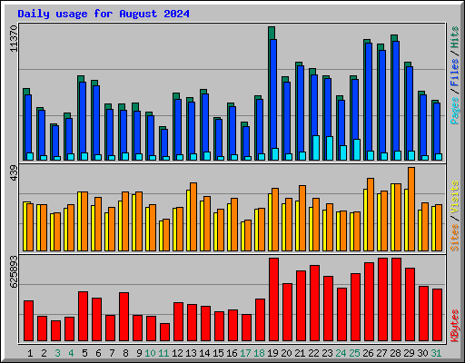 Daily usage for August 2024