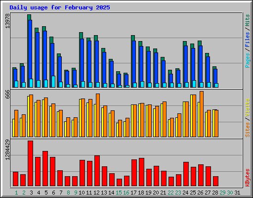 Daily usage for February 2025