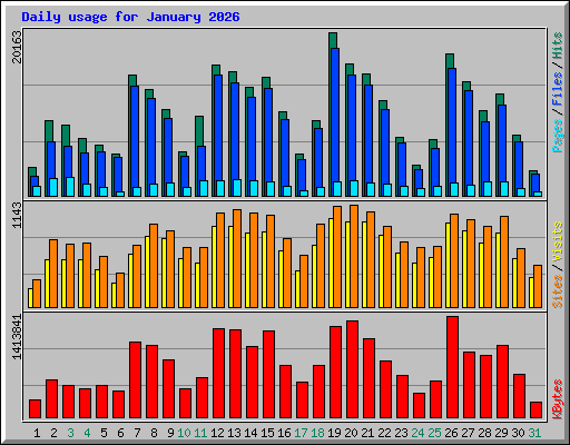 Daily usage for January 2026