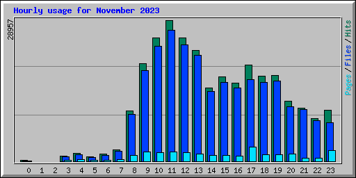 Hourly usage for November 2023