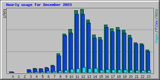 Hourly usage for December 2023