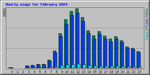 Hourly usage for February 2024