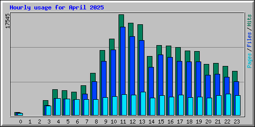 Hourly usage for April 2025